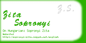 zita sopronyi business card